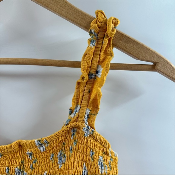 Forever 21 Yellow Floral Smocked Tank Top – Size Medium - Picture 3 of 5
